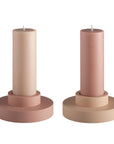 wheat + oat | escc medium pillar candle | soy - blend unscented candles - porter green | style + sustainability