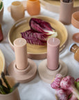 wheat + oat | escc medium pillar candle | soy - blend unscented candles - porter green | style + sustainability