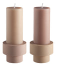 wheat + oat | escc small pillar candle | soy - blend unscented candles - porter green | style + sustainability