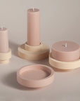 wheat + oat | escc small pillar candle | soy - blend unscented candles - porter green | style + sustainability