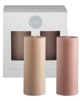 wheat + oat | escc small pillar candle | soy - blend unscented candles - porter green | style + sustainability