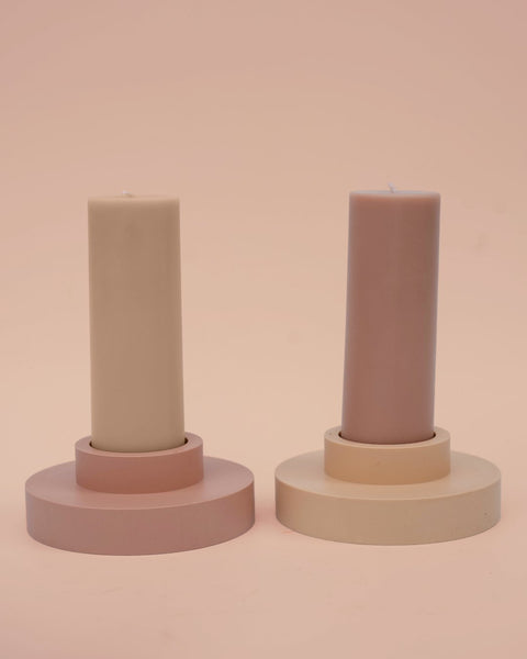 Wheat + Oat | Flipp Lrg | Silicone Unbreakable Candle Holder Set - porter green | style + sustainability