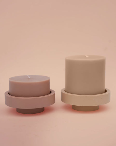 Wheat + Oat | Flipp Lrg | Silicone Unbreakable Candle Holder Set - porter green | style + sustainability