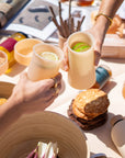 wheat + oat | stegg | silicone unbreakable highball glasses - porter green | style + sustainability