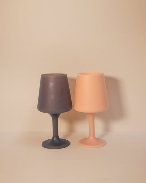 latte + donkey | swepp | silicone unbreakable wine glasses - porter green | style + sustainability