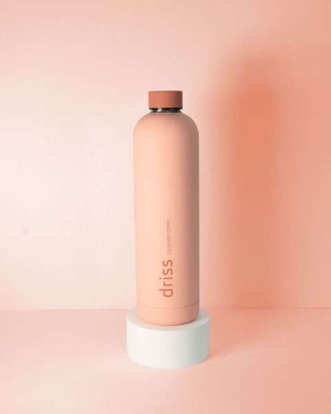 terra + peach | driss | insulated stainless steel bottle | porter green, 1l water bottle, insulated stainless steel water bottle, thermos water bottle, 1l drink bottle, insulated wine bottle