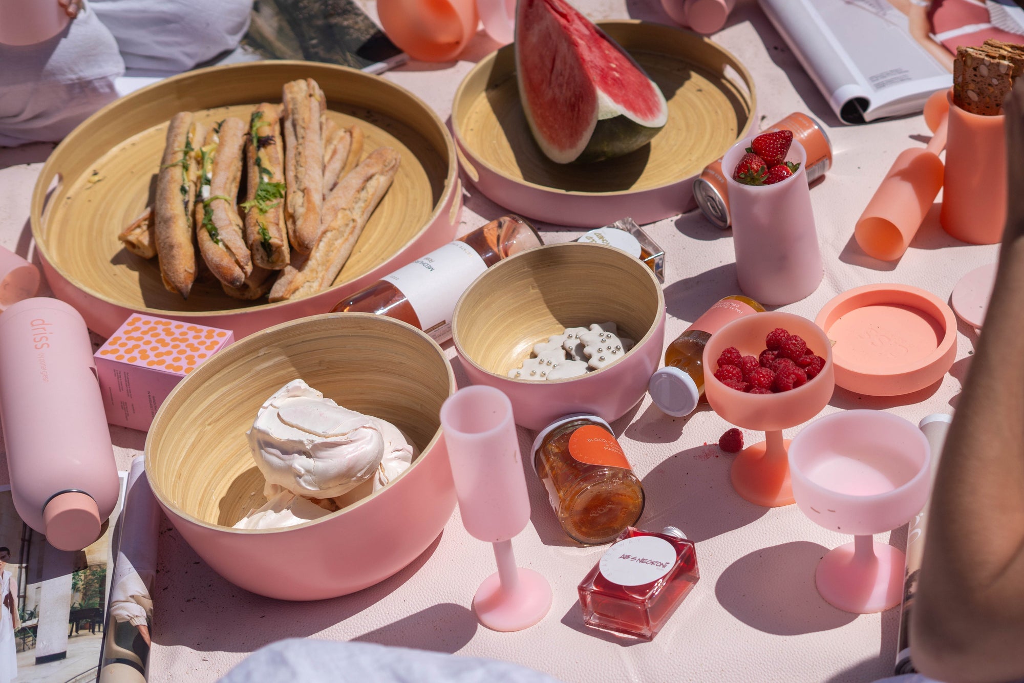 picnic set up in peach + petal by porter green