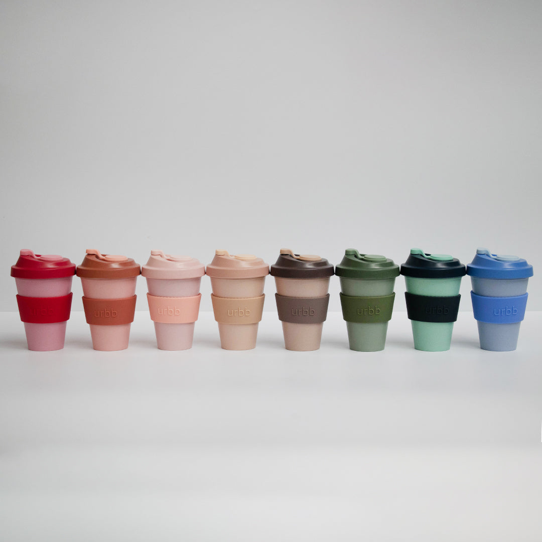 urbb | biodegradable bamboo coffee cup - porter green | style + sustainability
