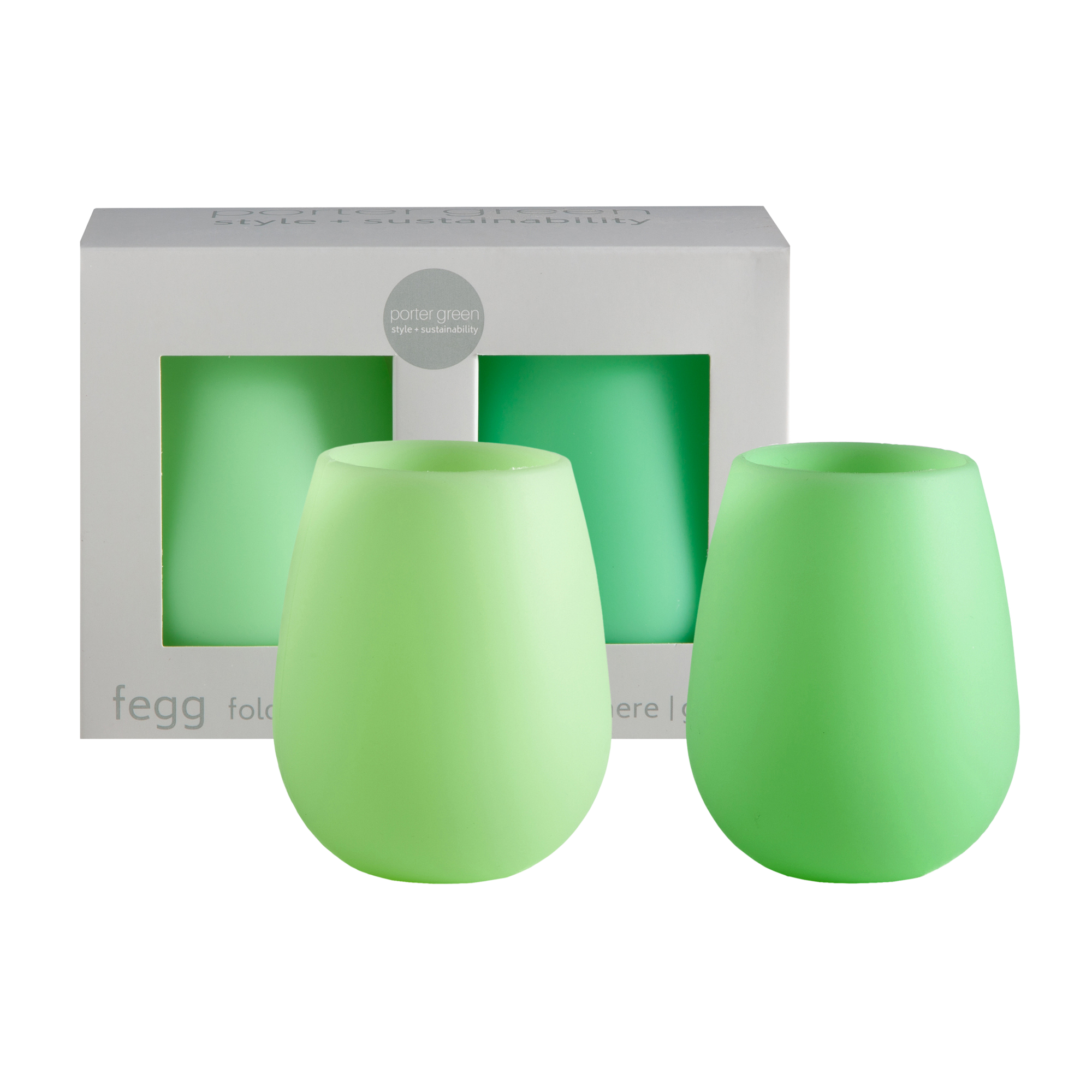 gerbera + leaf | fegg | silicone unbreakable glasses - porter green | style + sustainability