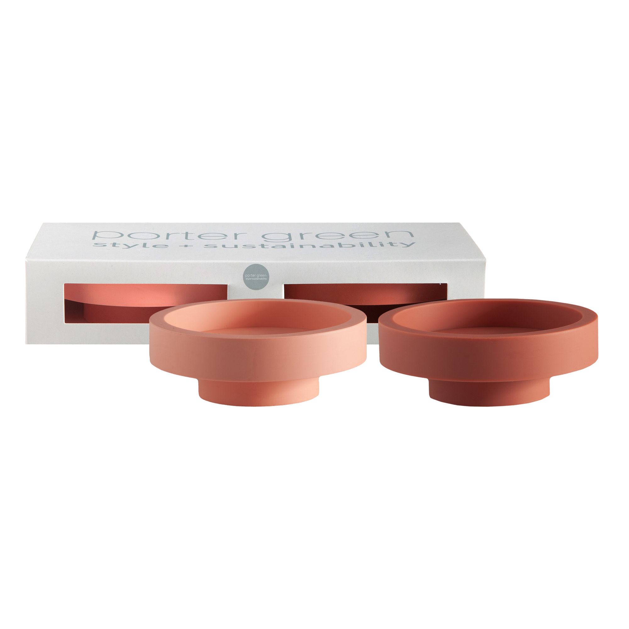 Terra + Peach | Flipp large | Silicone Unbreakable Candle Holder Set - porter green | style + sustainability