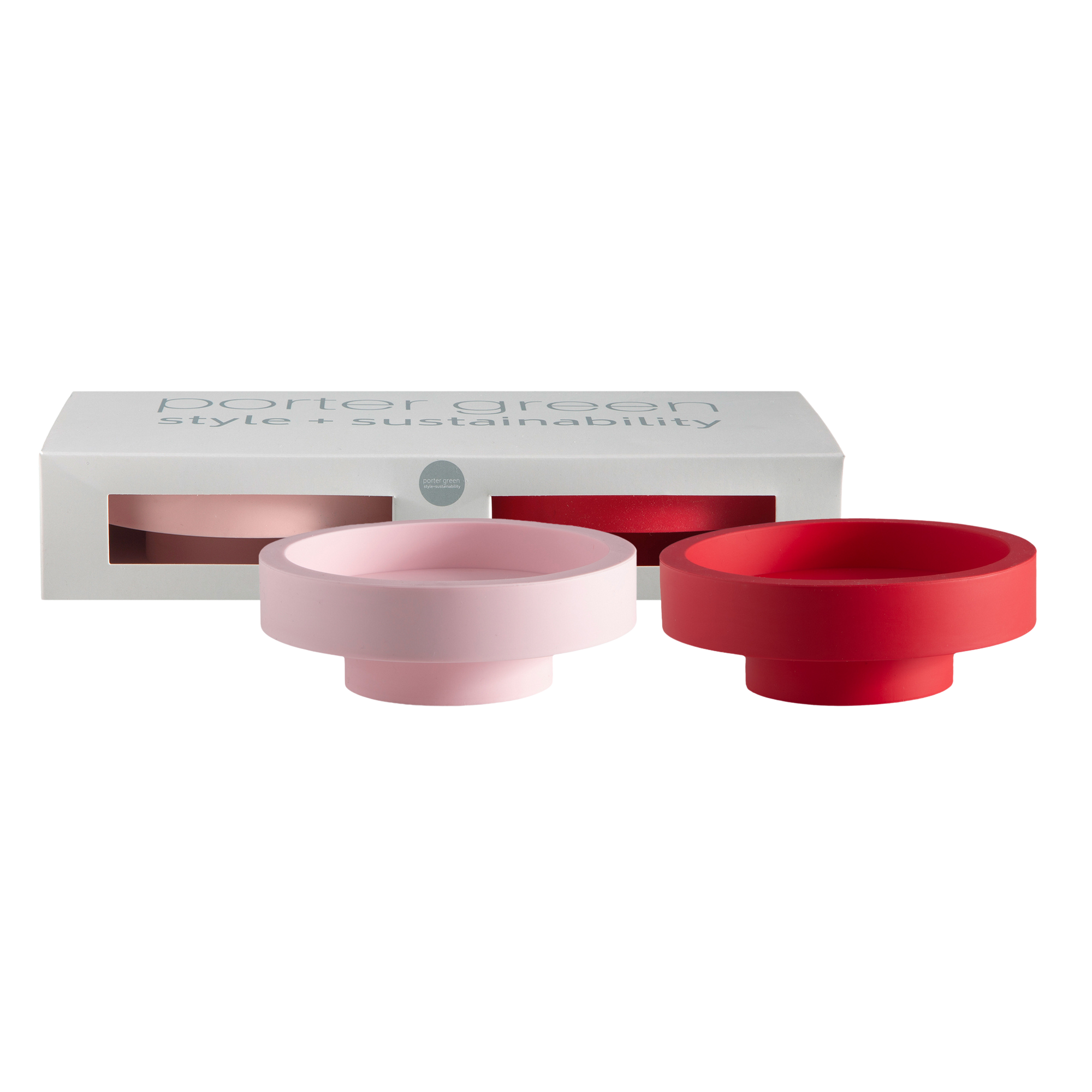Cherry + Blush | Flipp large | Silicone Unbreakable Candle Holder Set - porter green | style + sustainability