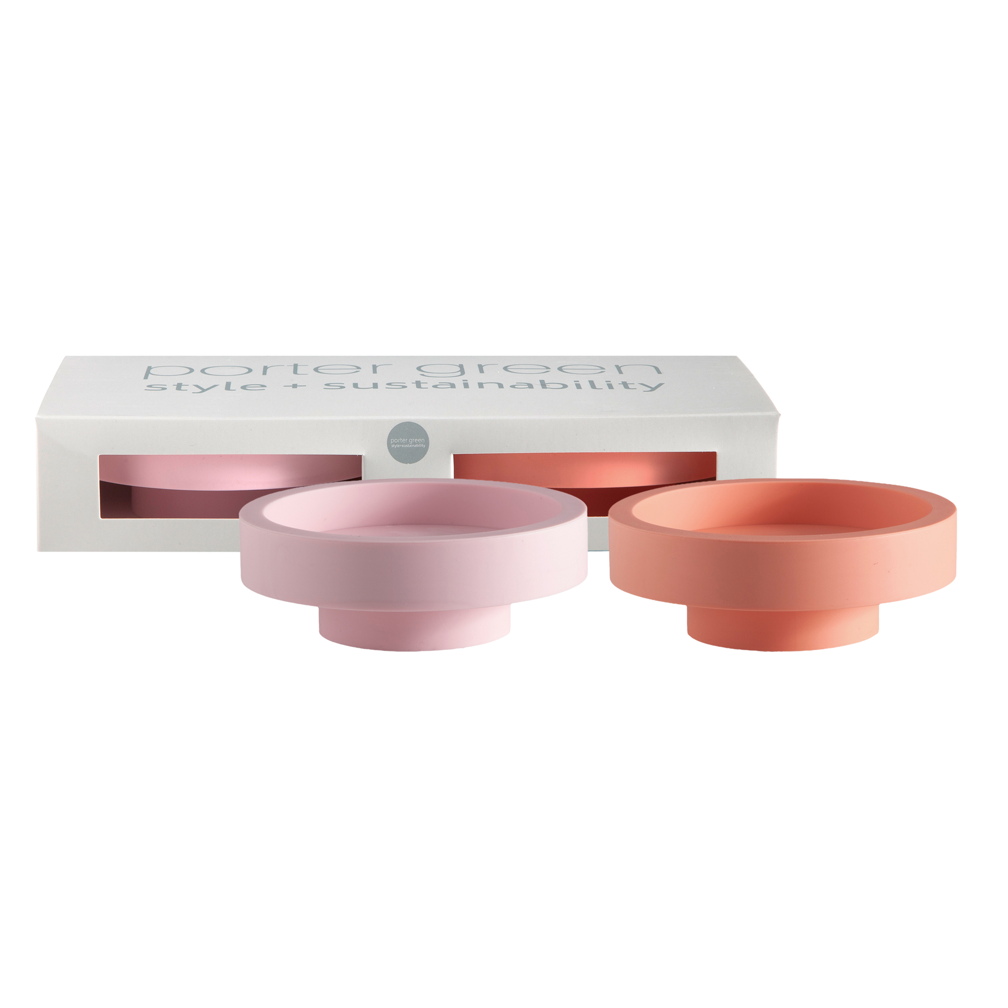 Peach + Petal | Flipp large | Silicone Unbreakable Candle Holder Set - porter green | style + sustainability