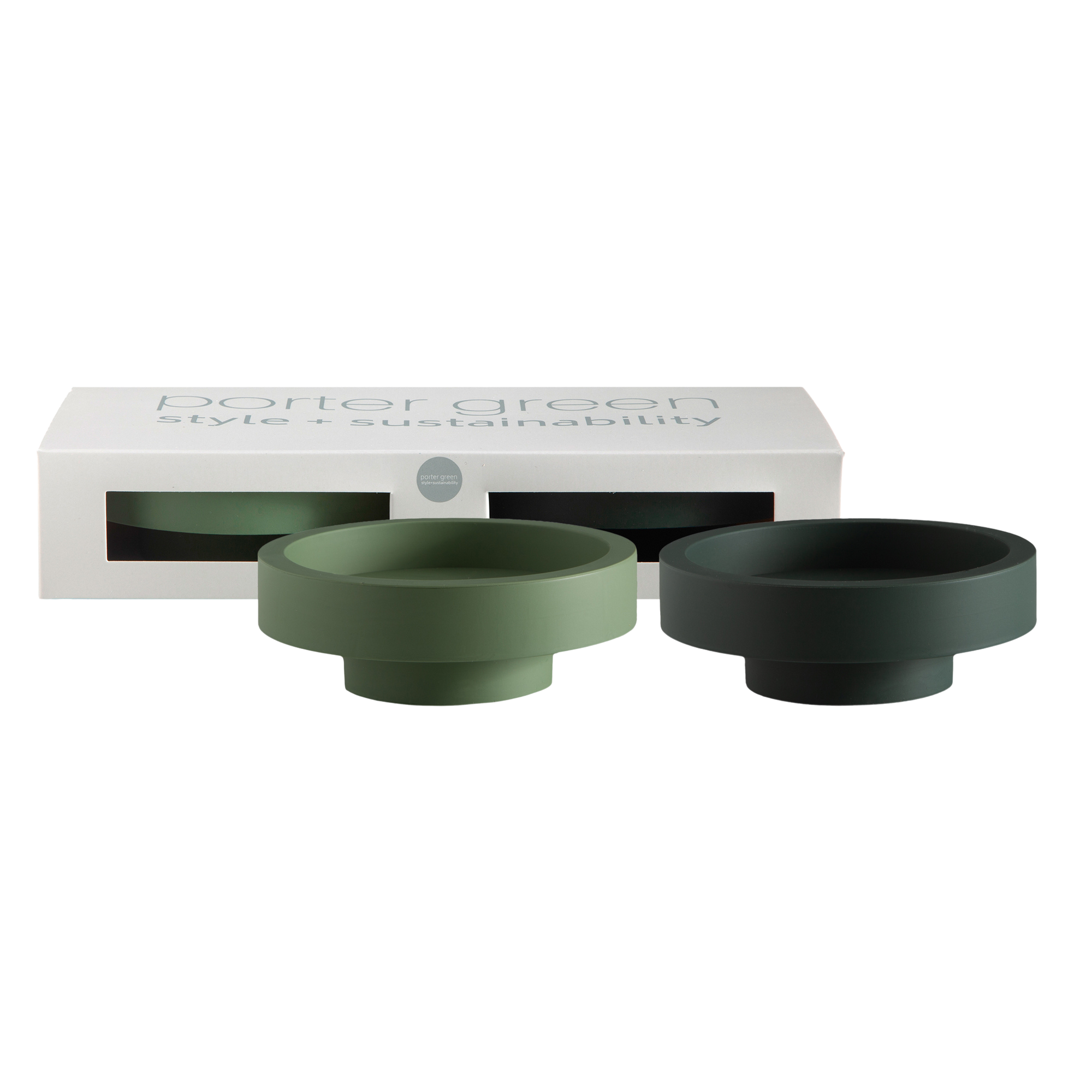 Sage + Olive | Flipp large | Silicone Unbreakable Candle Holder Set - porter green | style + sustainability