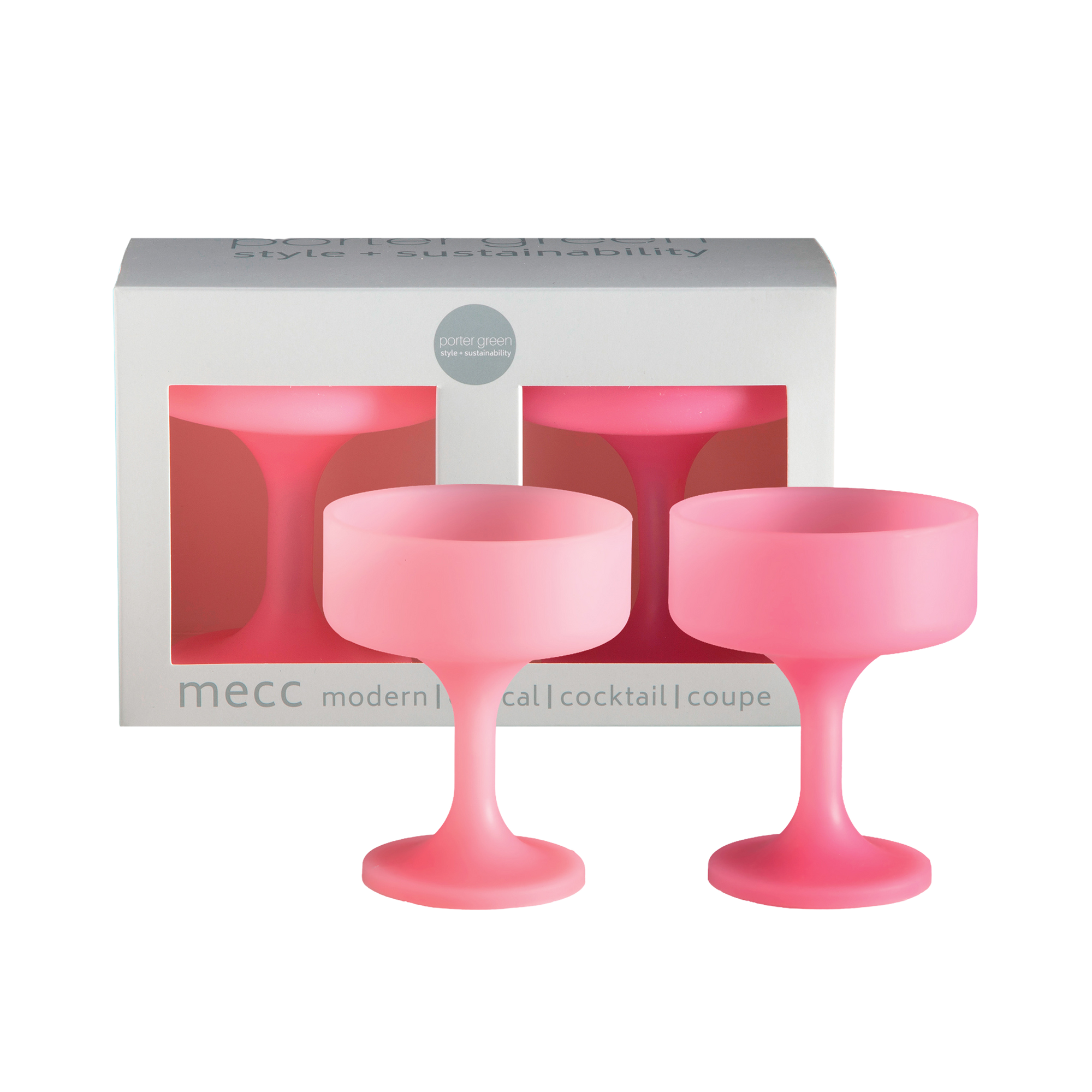 petalo | mecc | silicone unbreakable cocktail glasses - porter green | style + sustainability