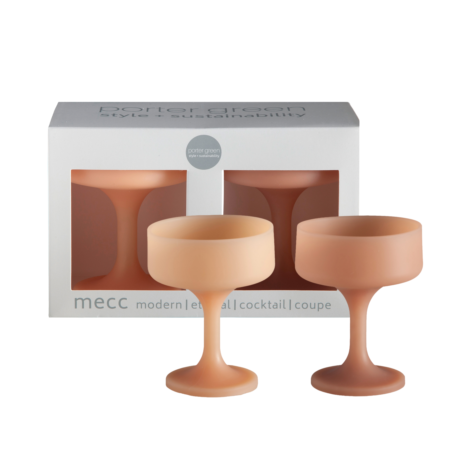 wheat + oat | mecc | silicone unbreakable cocktail glasses - porter green | style + sustainability