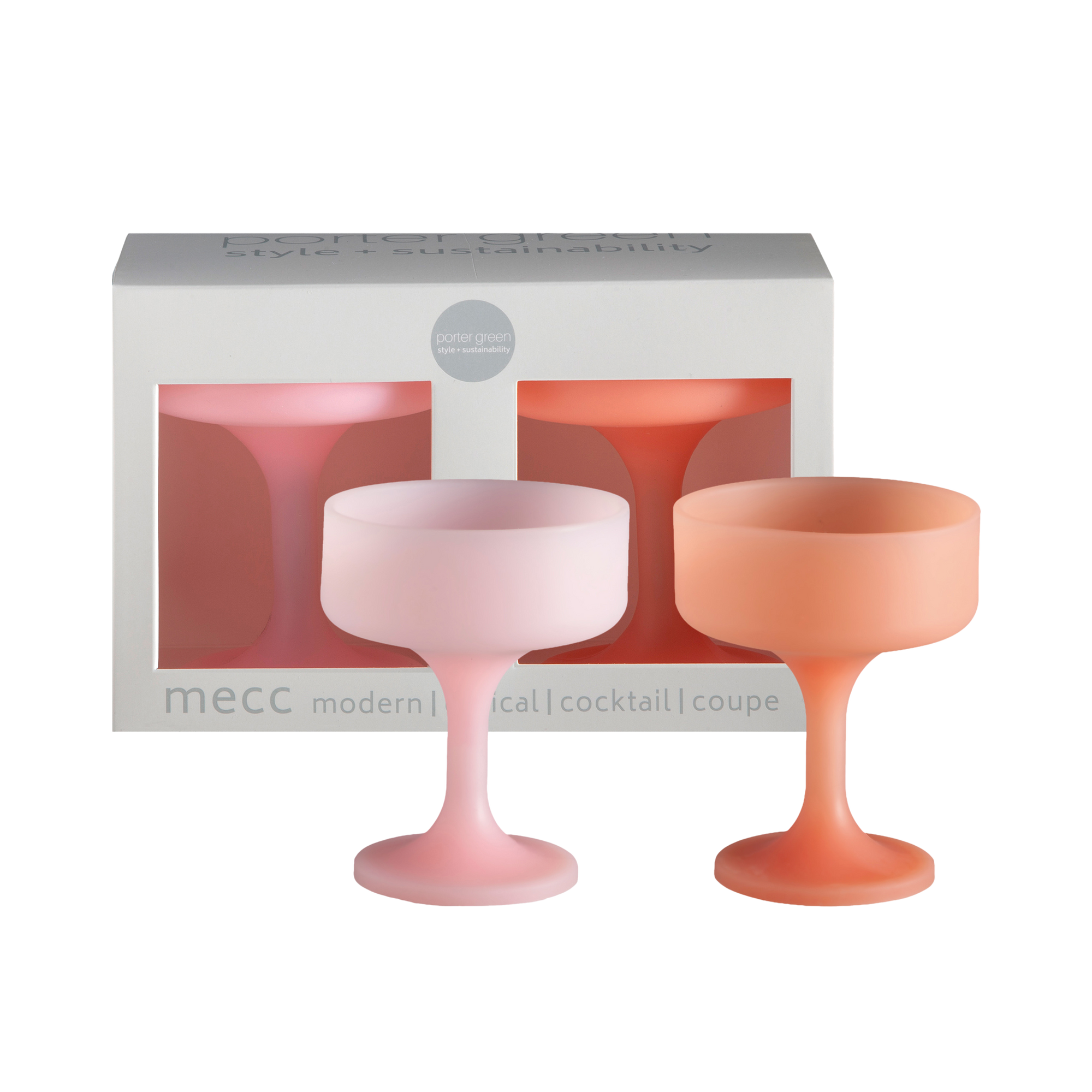 peach + petal | mecc | unbreakable silicone cocktail coupes | porter green, coupe cocktail glass, coupe glass, coloured cocktail glasses, unbreakable cocktail glasses, cocktail glasses australia