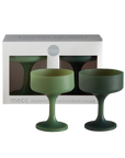 sage + olive | mecc | unbreakable silicone cocktail coupes | porter green, coupe cocktail glass, coupe glass, coloured cocktail glasses, unbreakable cocktail glasses, cocktail glasses australia
