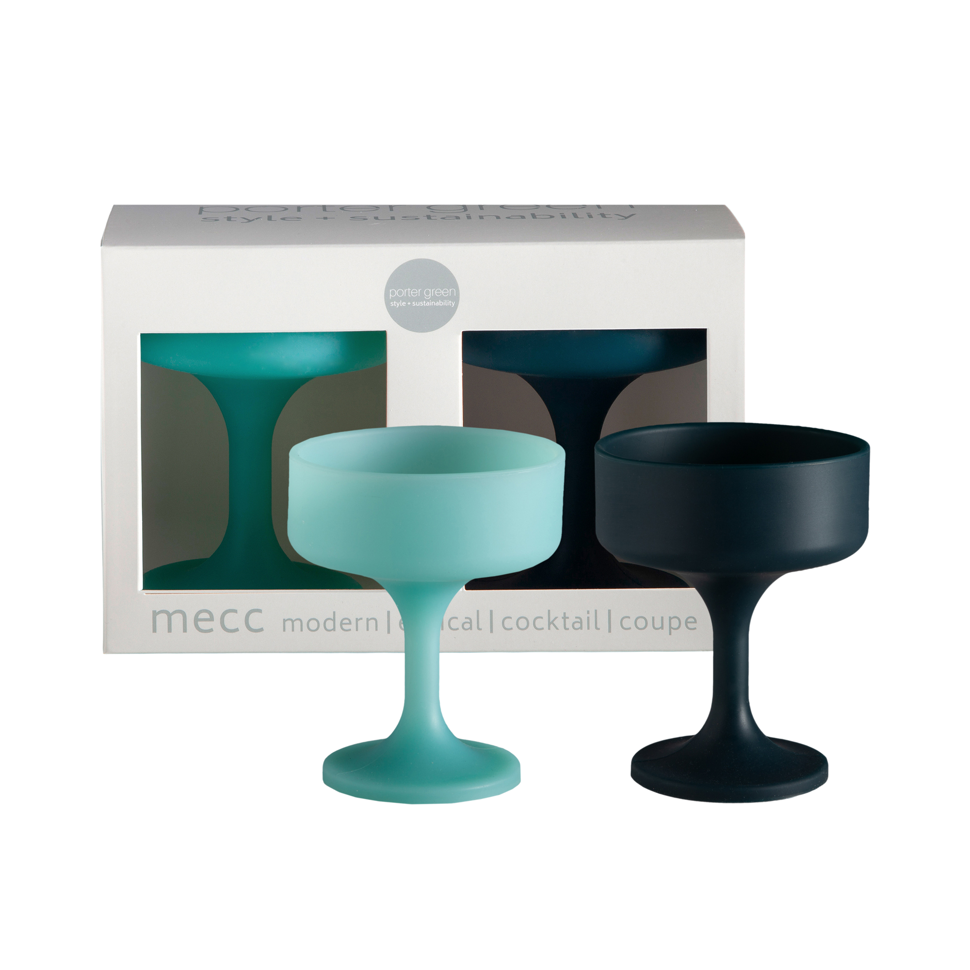mist + ink | mecc | unbreakable silicone cocktail coupes | porter green, coupe cocktail glass, coupe glass, coloured cocktail glasses, unbreakable cocktail glasses, cocktail glasses australia