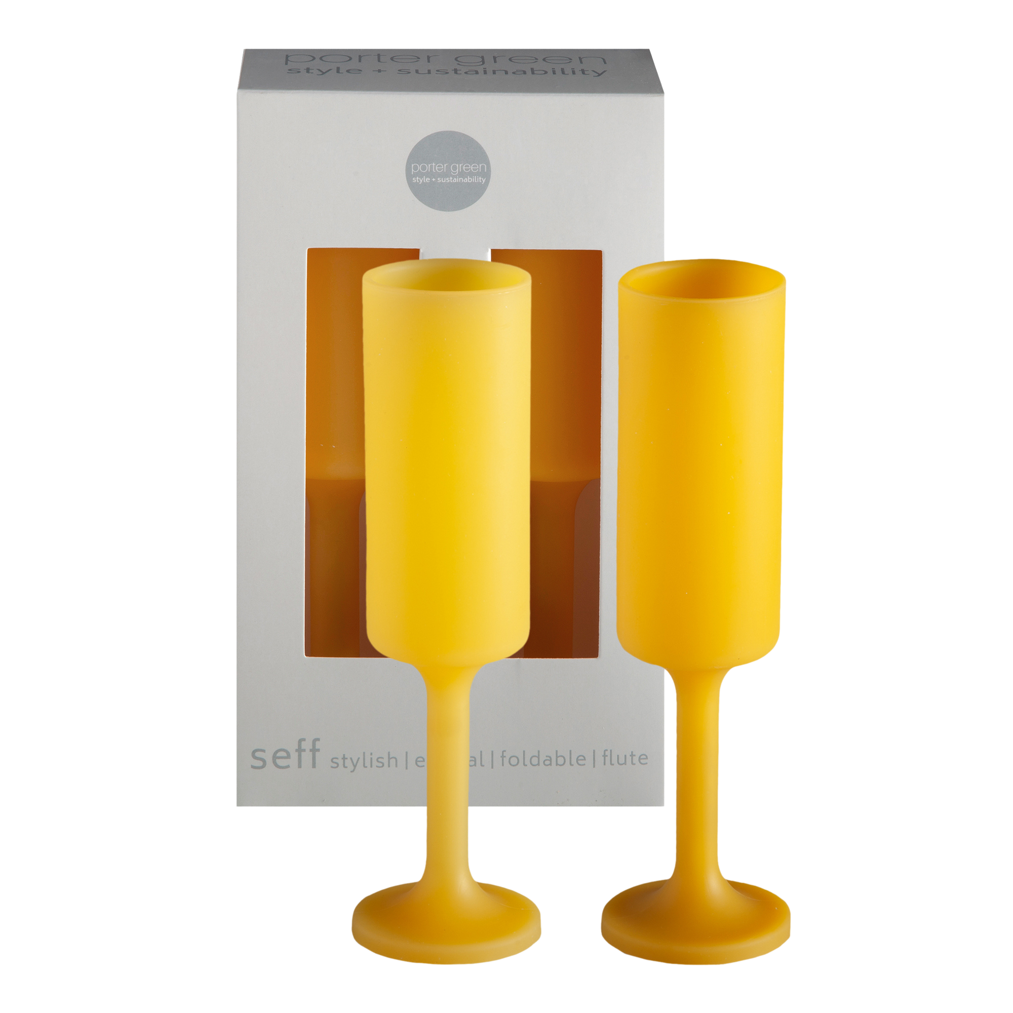 girasoli | seff | silicone unbreakable champagne flute - porter green | style + sustainability