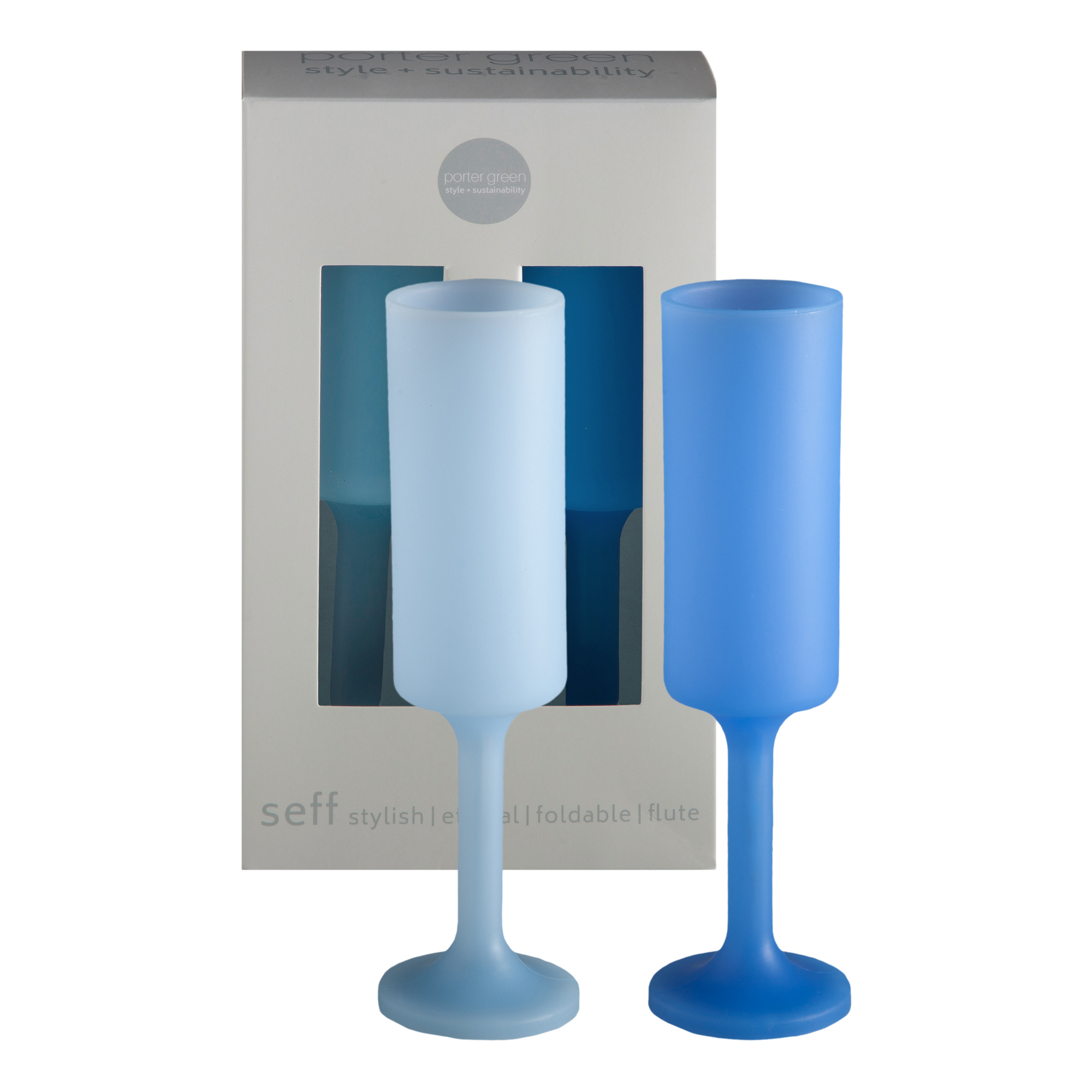 sky + kingfisher | seff | unbreakable silicone champagne flute | porter green, champagne flutes, unbreakable champagne flutes, champagne flute glasses, coloured champagne glasses, champagne flutes australia