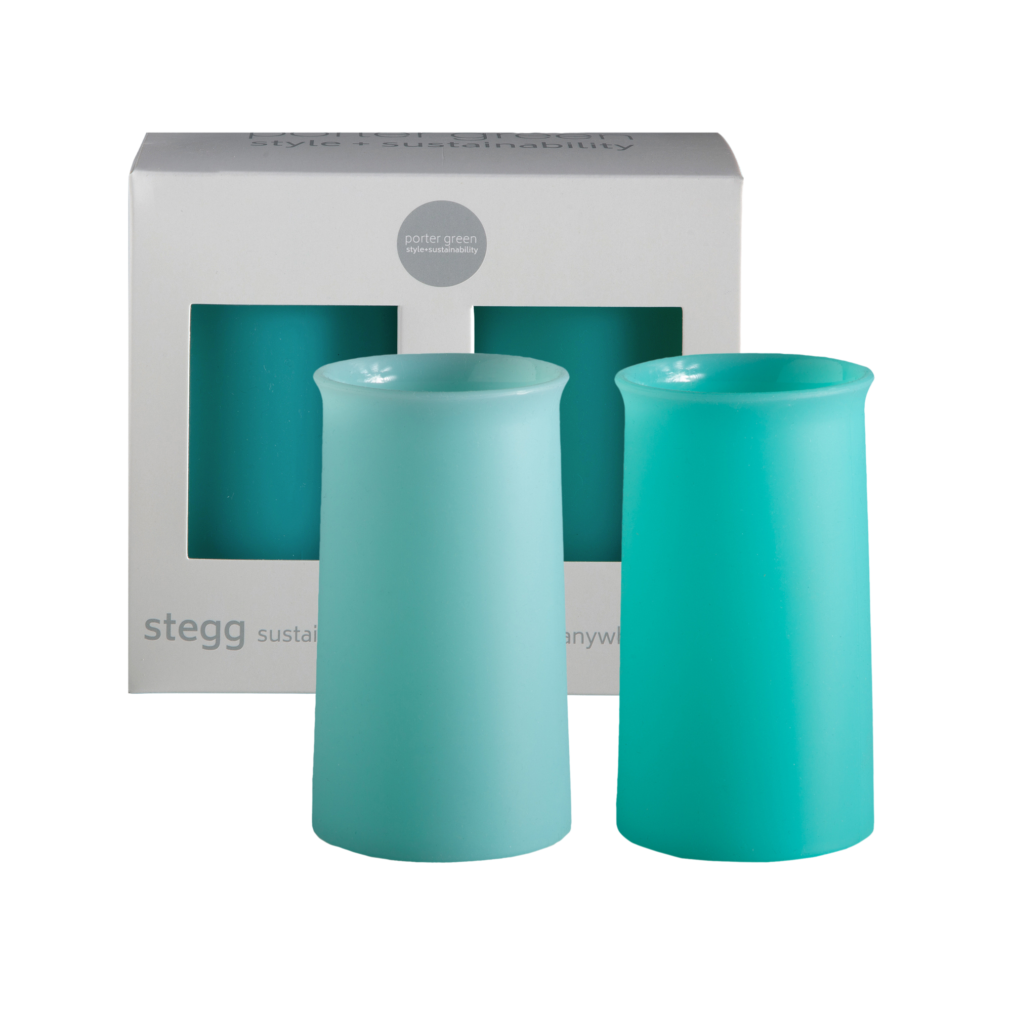 pavone | stegg | silicone unbreakable highball glasses - porter green | style + sustainability