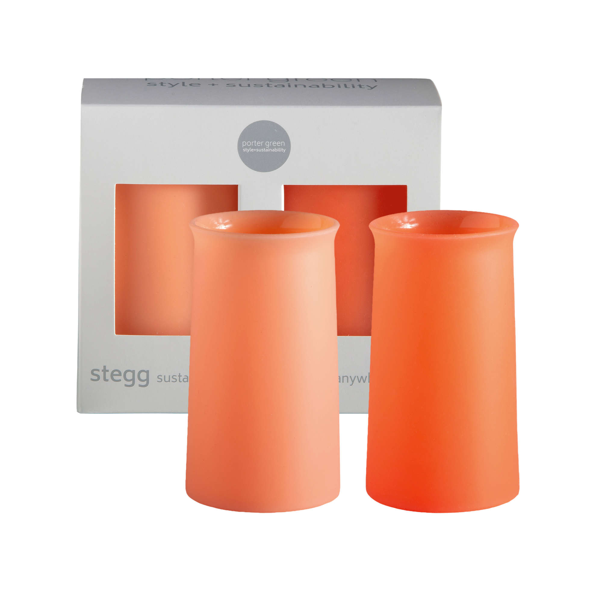 melone | stegg | silicone unbreakable highball glasses - porter green | style + sustainability