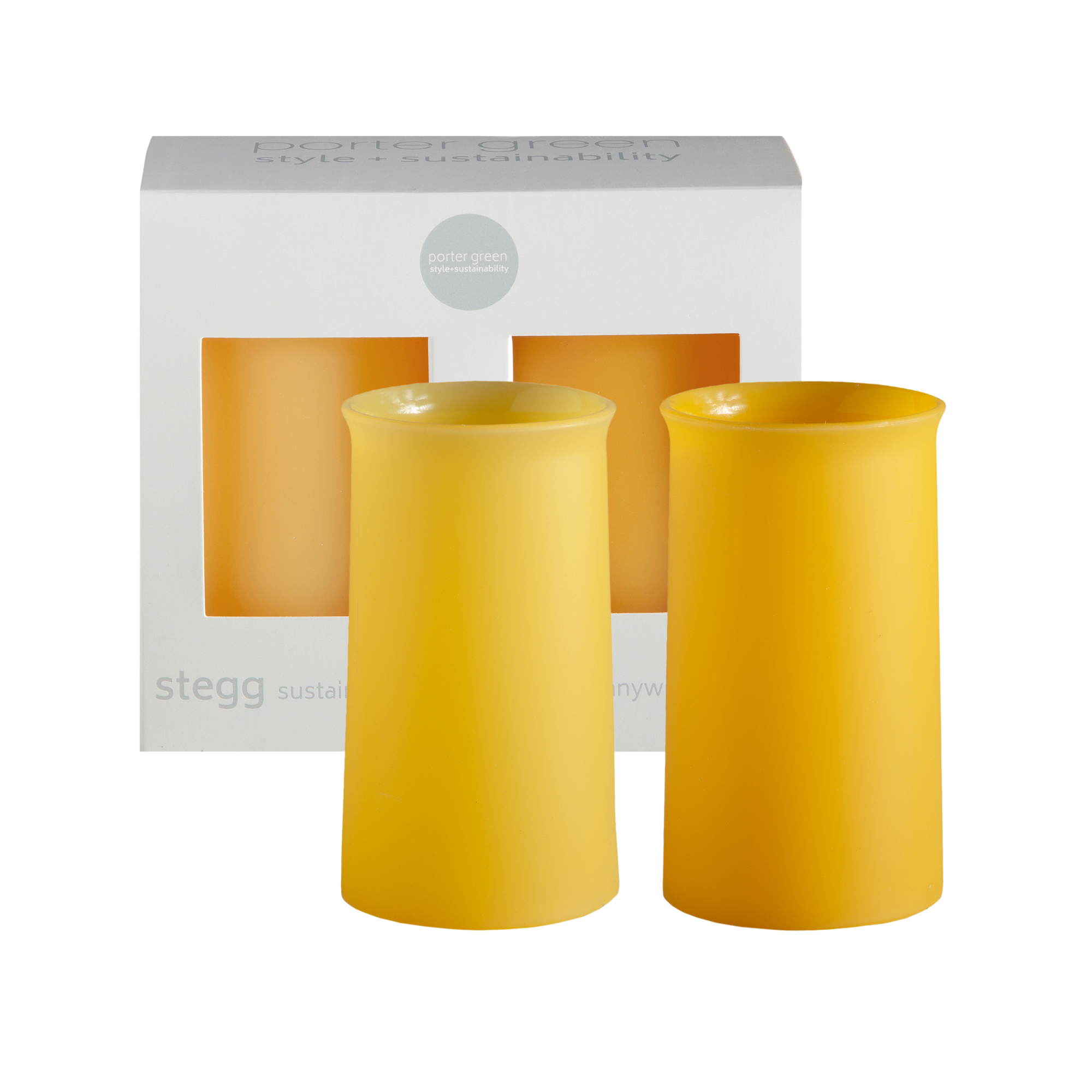 girasoli | stegg | silicone unbreakable highball glasses - porter green | style + sustainability