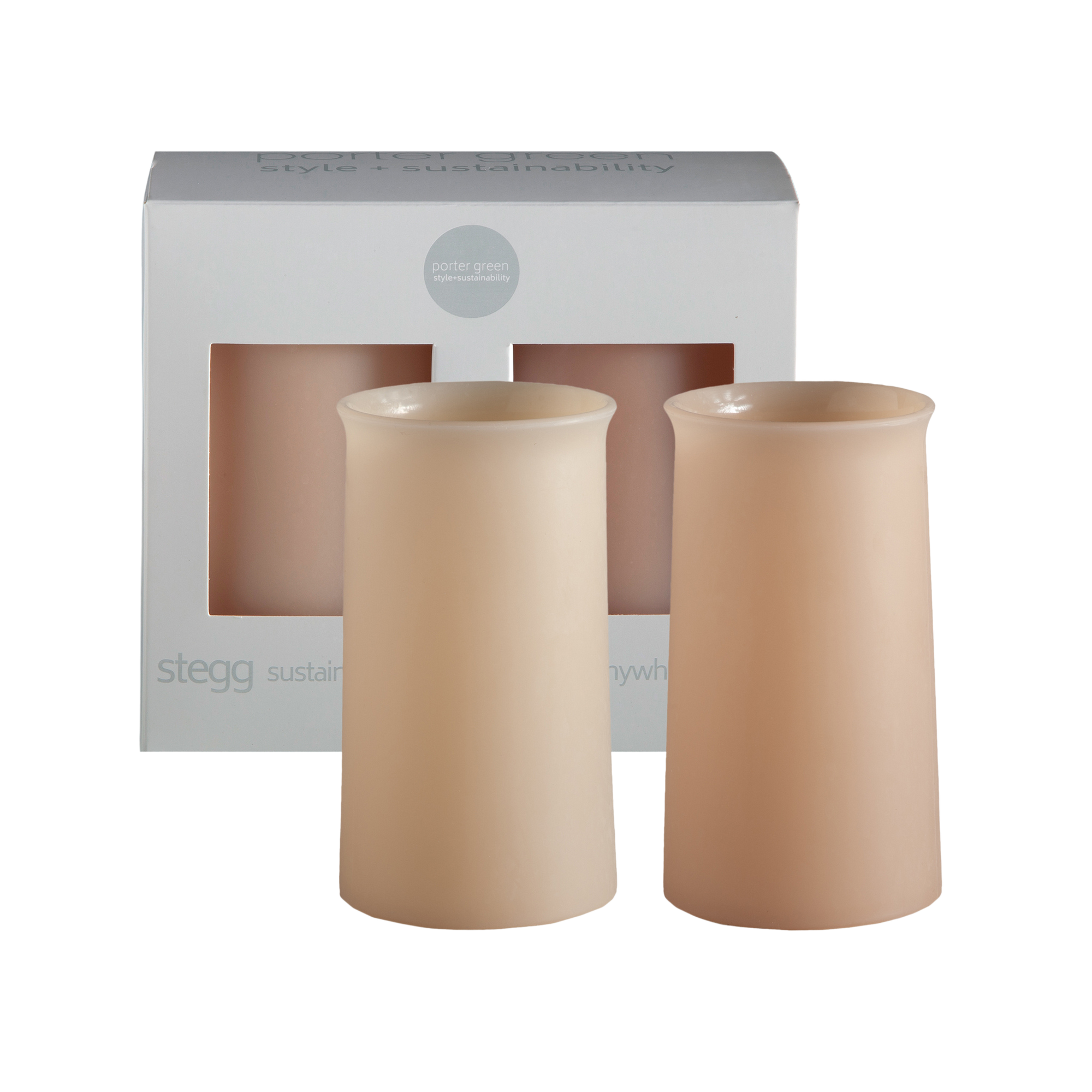 wheat + oat | stegg | silicone unbreakable highball glasses - porter green | style + sustainability