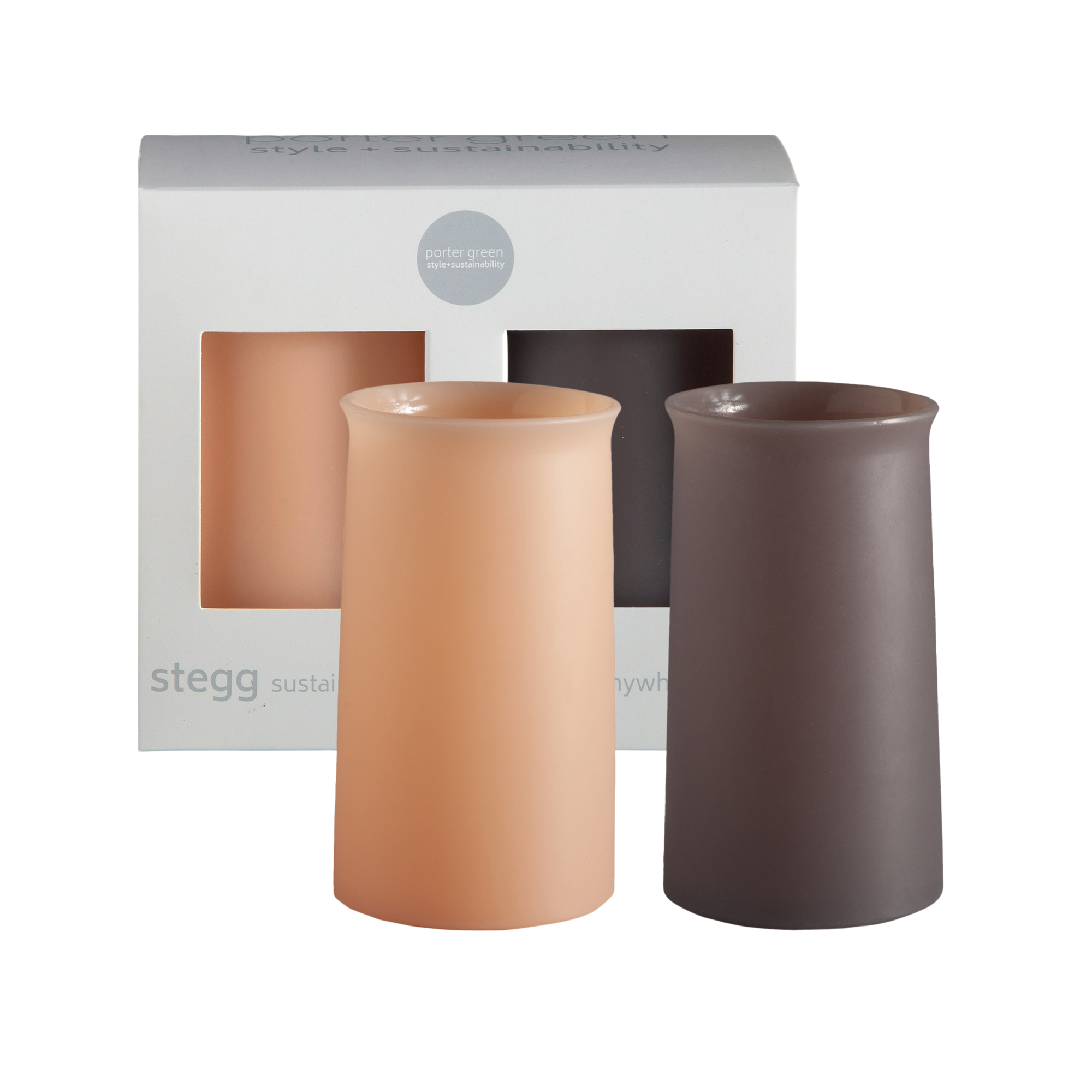 latte + donkey | stegg | silicone unbreakable highball glasses - porter green | style + sustainability