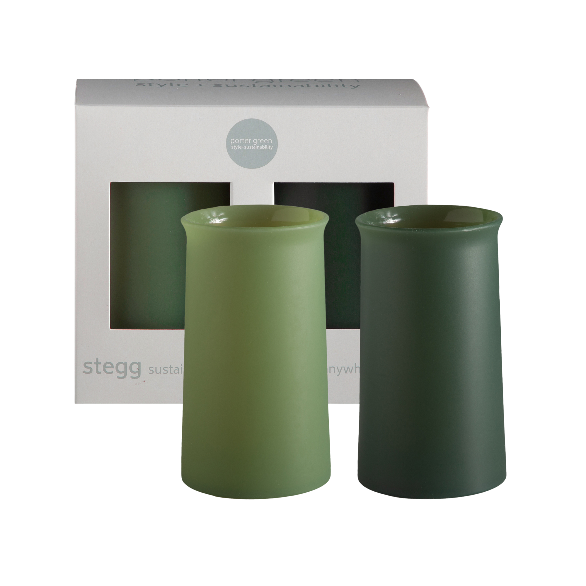 sage + olive | stegg | silicone unbreakable highball glasses - porter green | style + sustainability