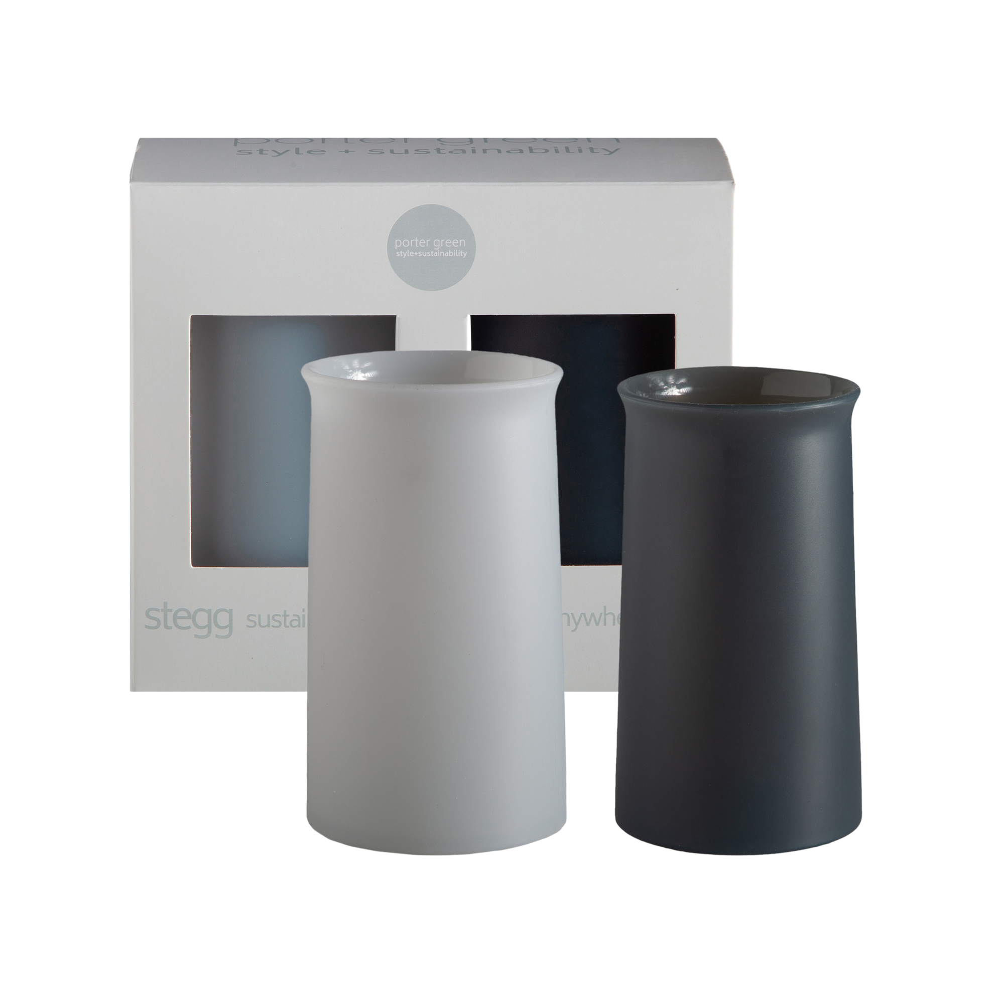 smoke + storm | stegg | silicone unbreakable highball glasses - porter green | style + sustainability