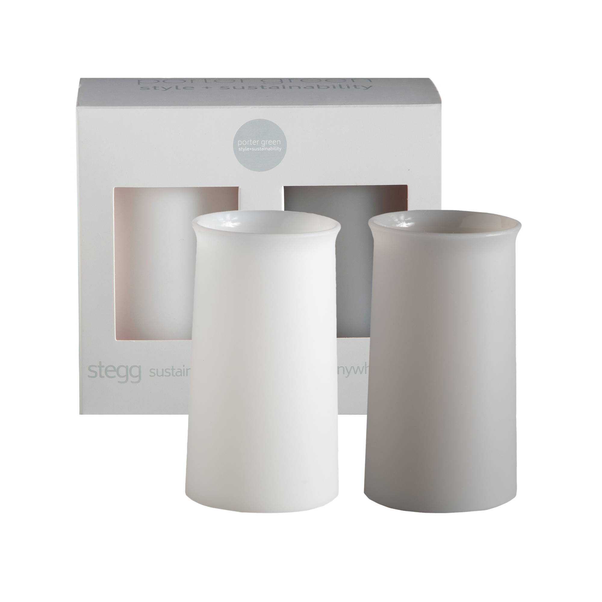 blanc + dove | stegg | silicone unbreakable highball glasses - porter green | style + sustainability