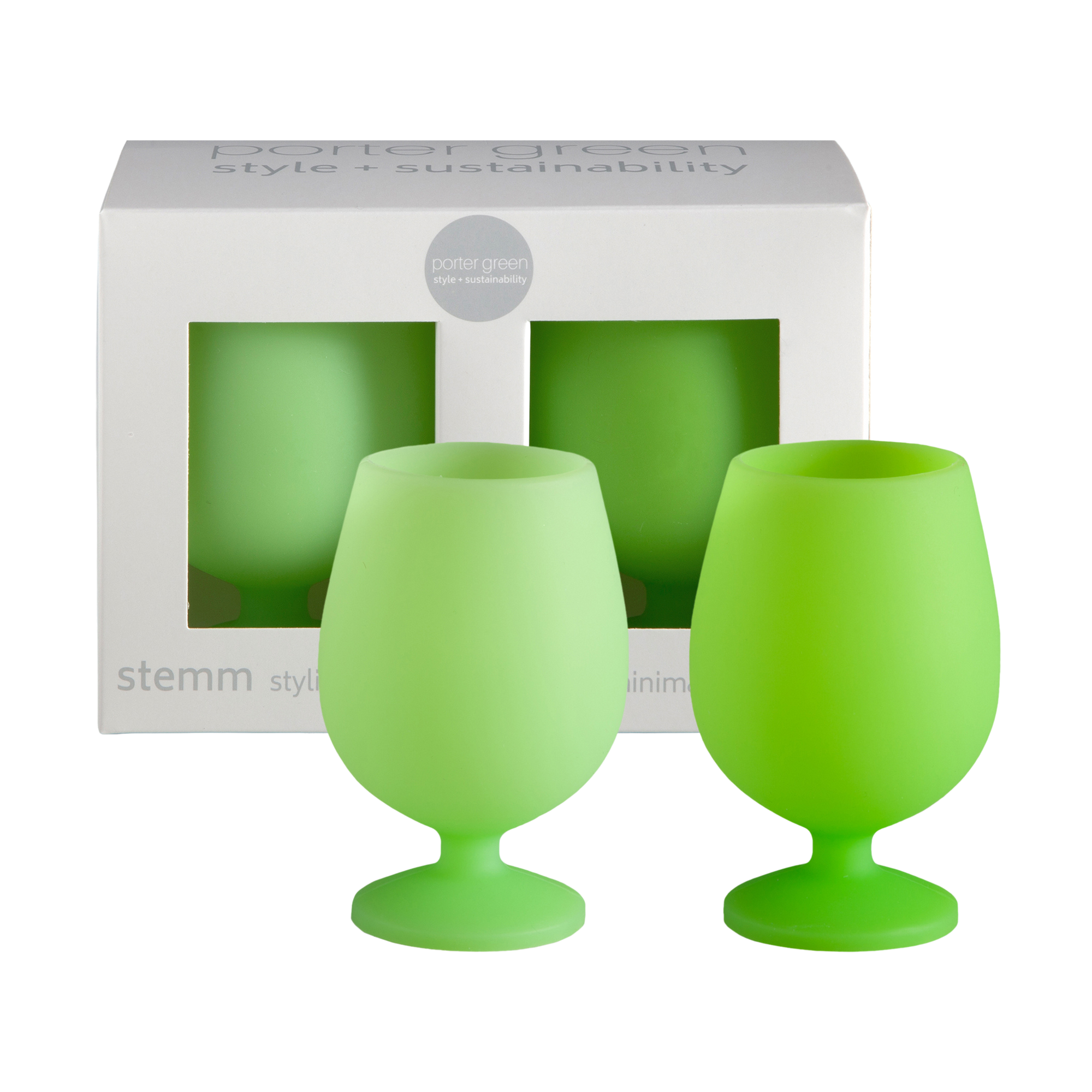 lime | stemm | silicone unbreakable wine glasses - porter green | style + sustainability