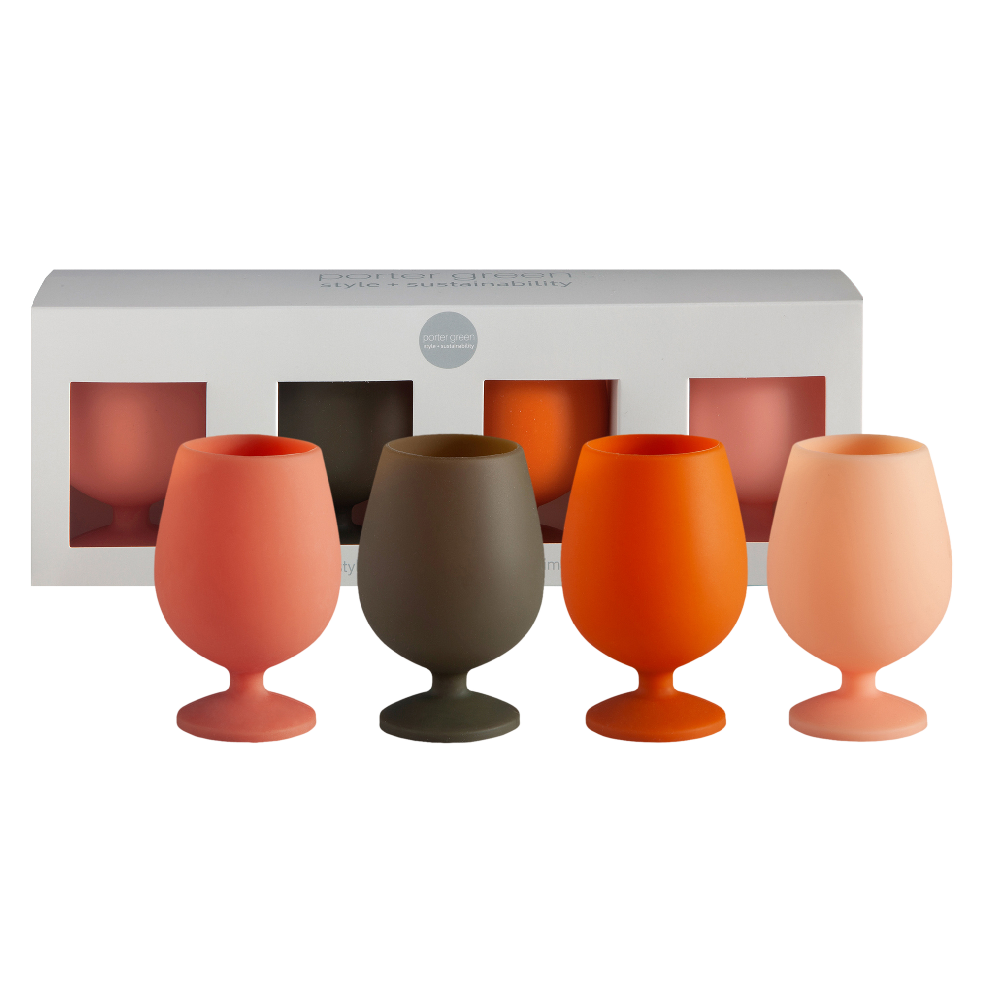 terre | stemm | silicone unbreakable wine glasses - porter green | style + sustainability