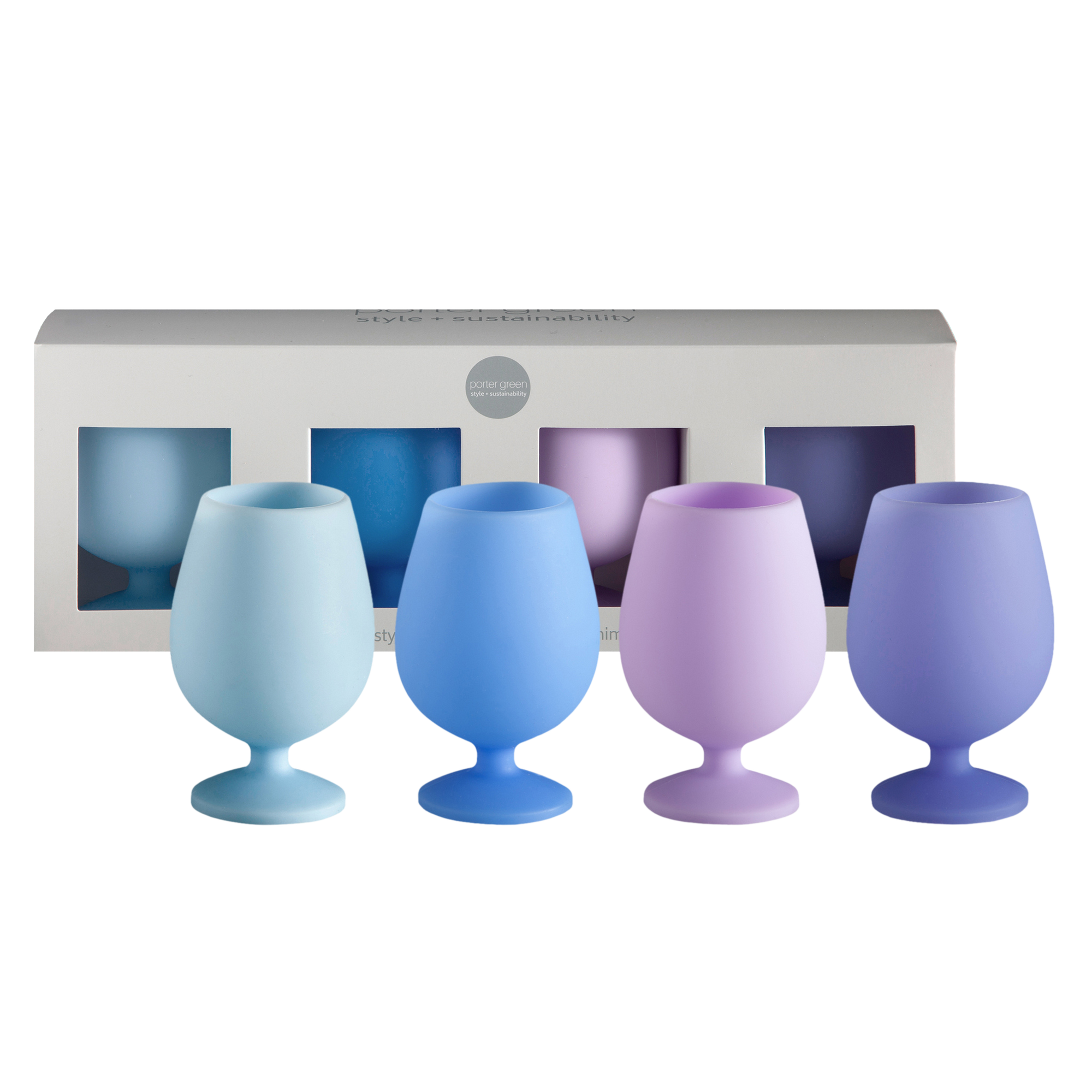 bleuet | stemm | silicone unbreakable wine glasses - porter green | style + sustainability