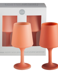 terra + peach | swepp | silicone unbreakable wine glasses - porter green | style + sustainability