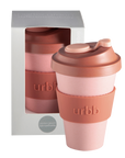 terra + peach | urbb | biodegradable bamboo coffee cup | porter green, biodegradable coffee cups. bamboo coffee cup, reusable coffee cup australia, 12oz coffee cup, leak proof coffee cup