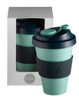 mist + ink | urbb | biodegradable bamboo coffee cup | porter green, biodegradable coffee cups. bamboo coffee cup, reusable coffee cup australia, 12oz coffee cup, leak proof coffee cup