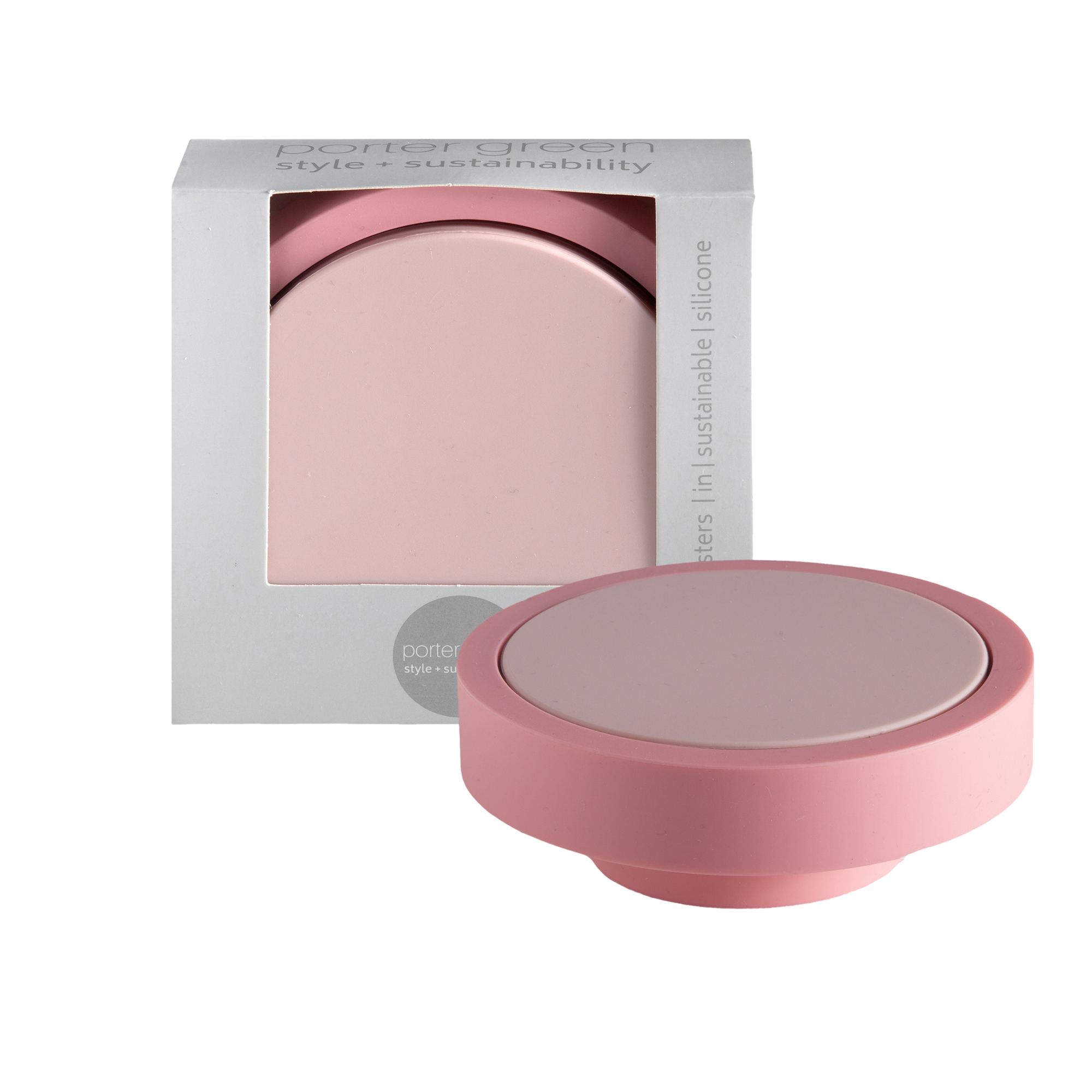 flamingo + lotus | ciss | unbreakable silicone coasters - porter green | style + sustainability