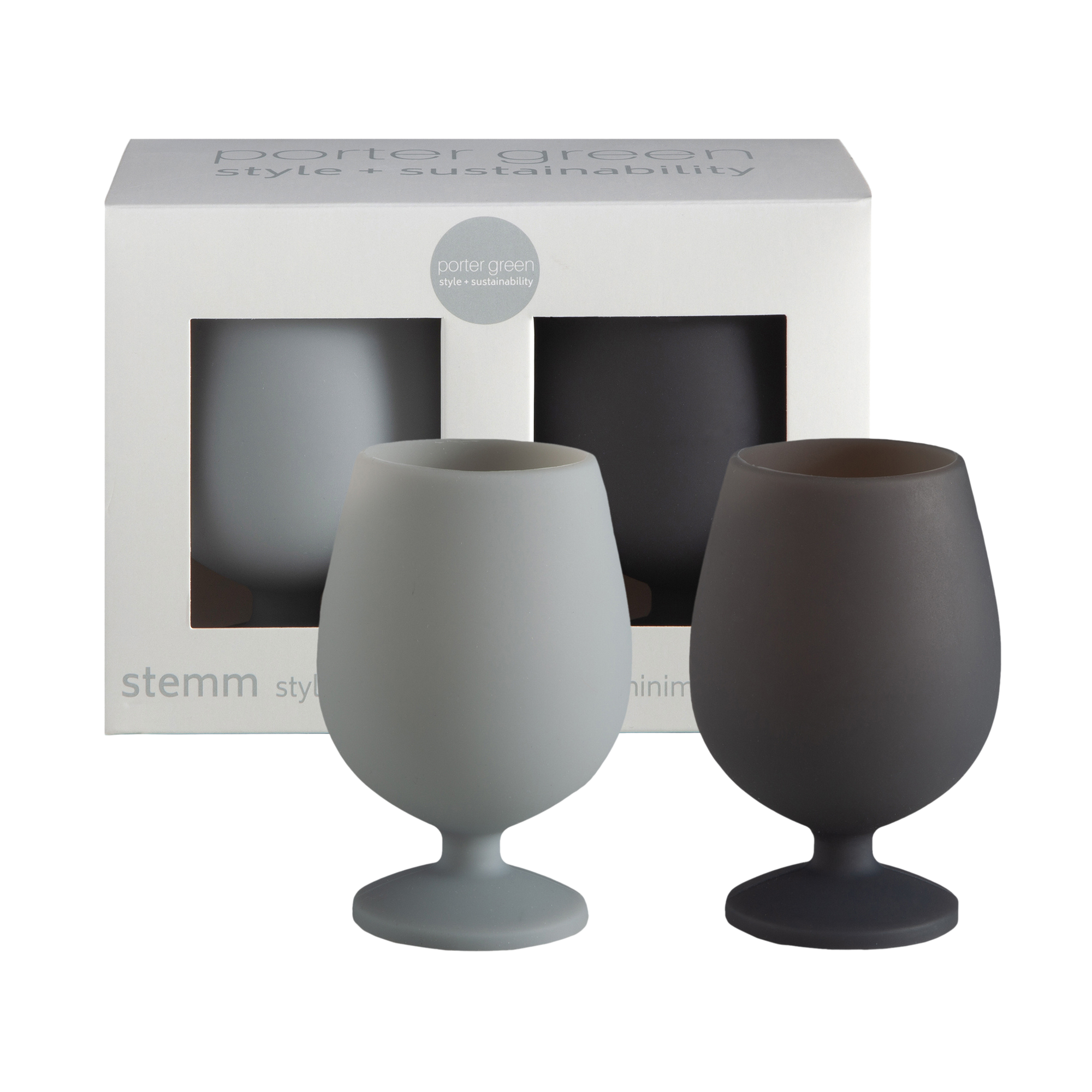 smoke + storm | stemm | silicone unbreakable wine glasses - porter green | style + sustainability