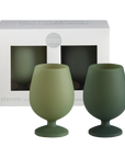 sage + olive | stemm | silicone unbreakable wine glasses - porter green | style + sustainability