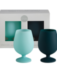 mist + ink | stemm | silicone unbreakable wine glasses - porter green | style + sustainability