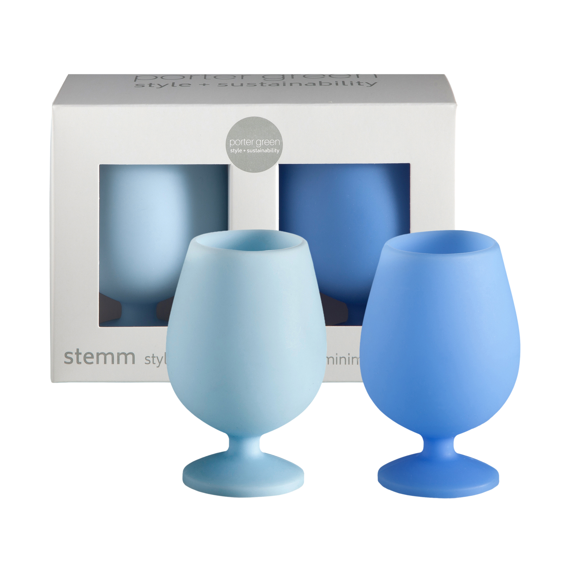 sky + kingfisher | stemm | silicone unbreakable wine glasses - porter green | style + sustainability