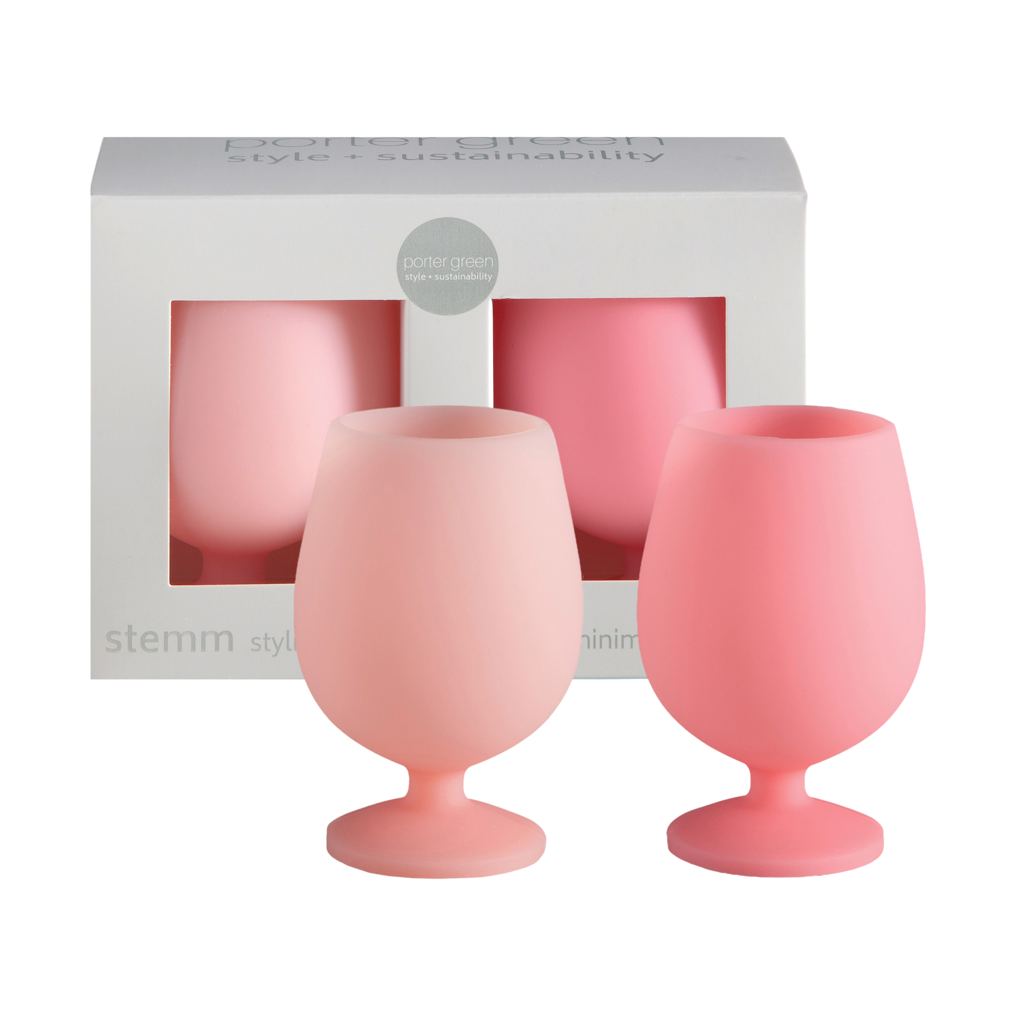 flamingo + lotus | stemm | silicone unbreakable wine glasses - porter green | style + sustainability