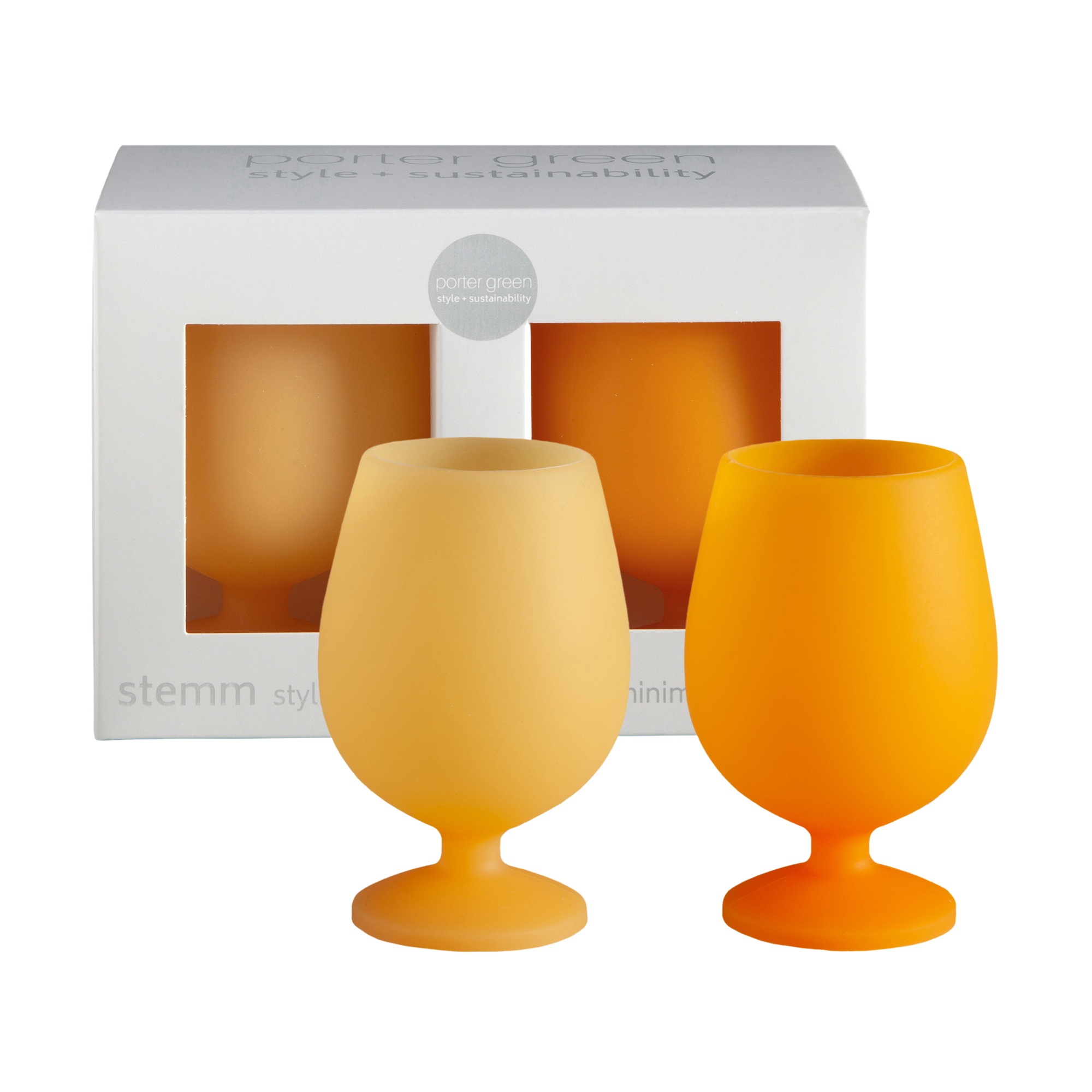 buttermilk + sunflower | stemm | silicone unbreakable wine glasses - porter green | style + sustainability