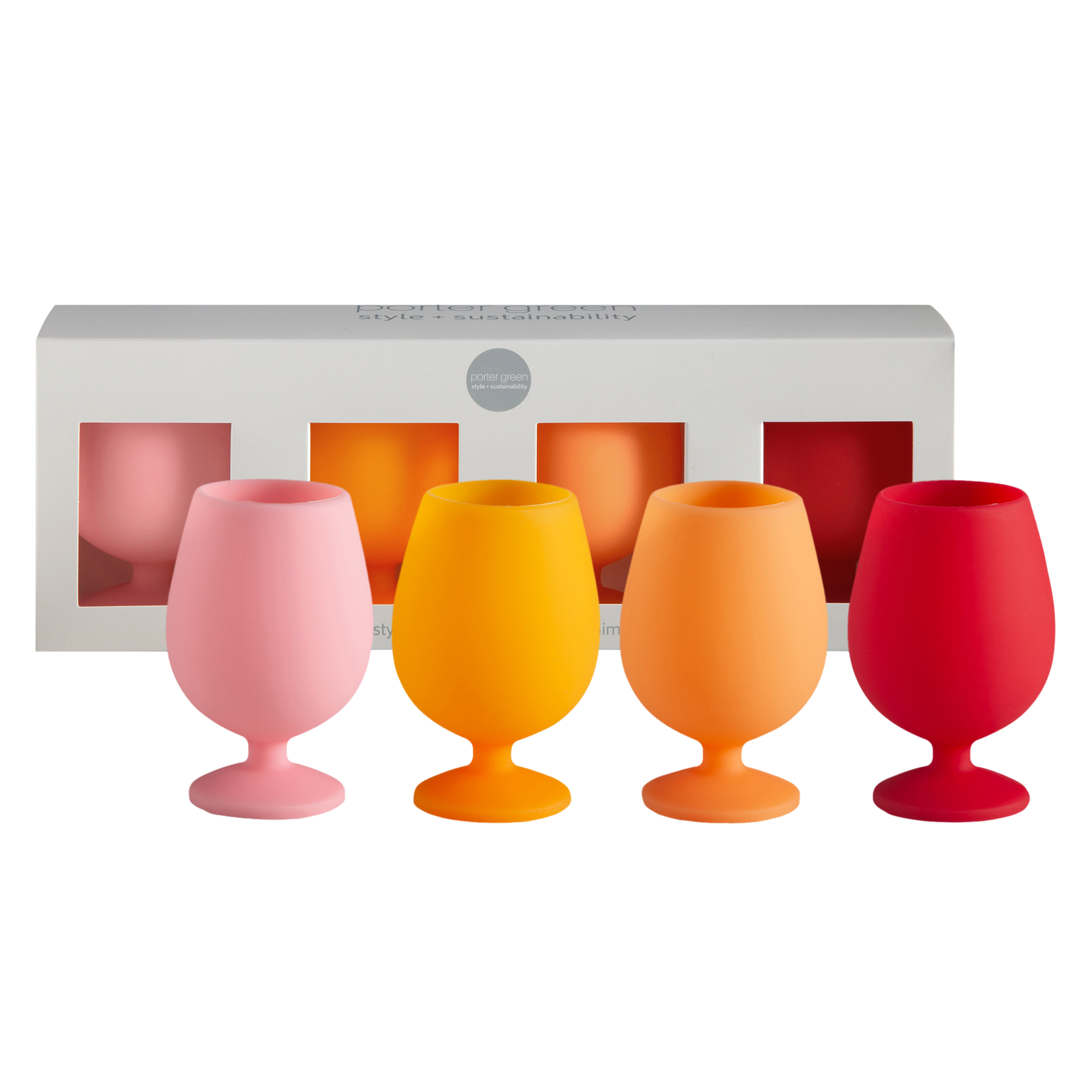 sunset | stemm | silicone unbreakable wine glasses - porter green | style + sustainability