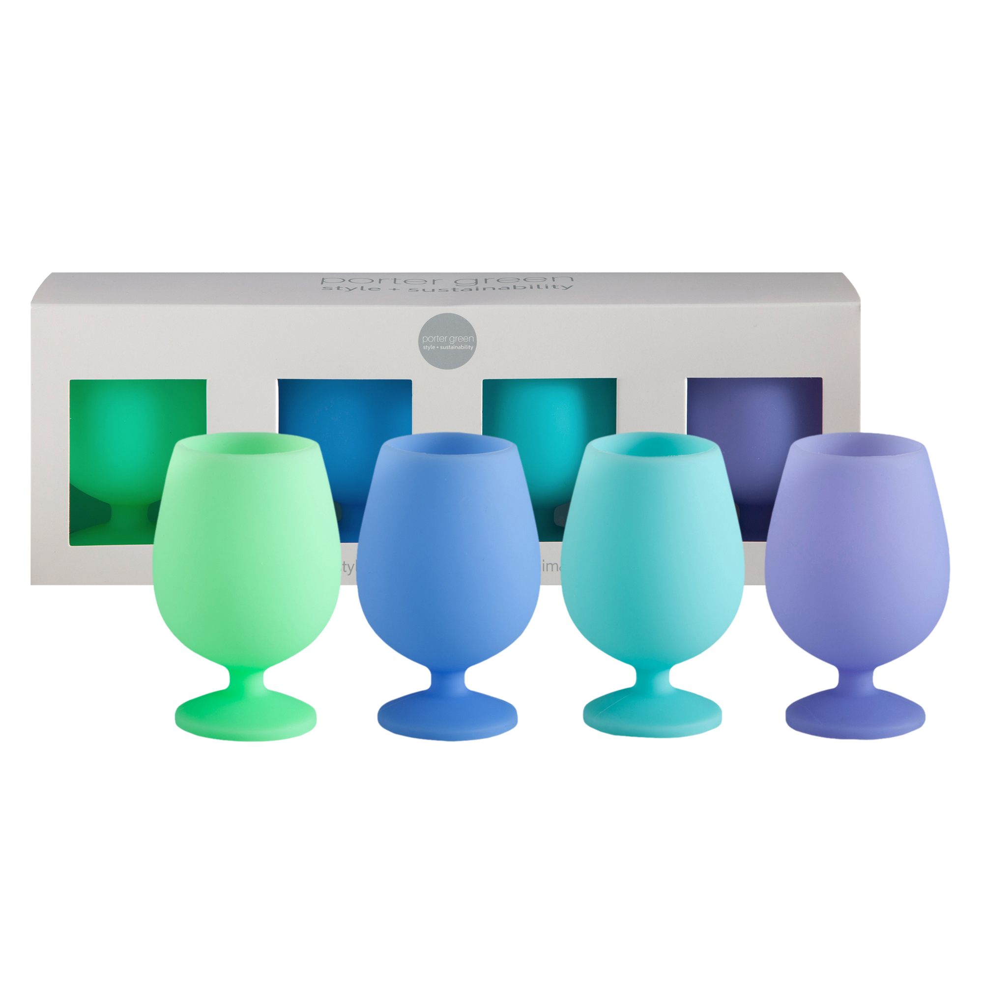 marine | stemm | silicone unbreakable wine glasses - porter green | style + sustainability