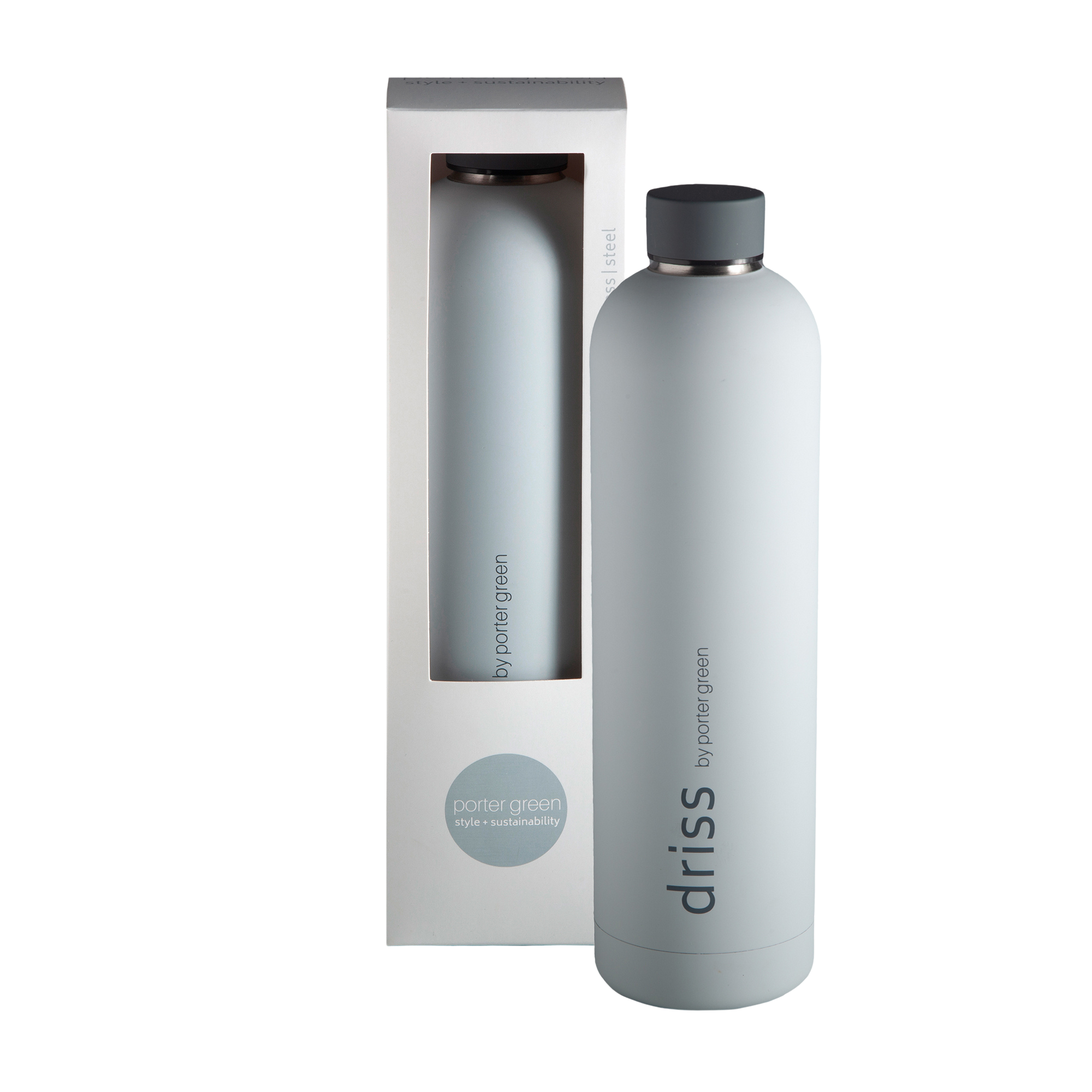smoke + storm | driss | insulated stainless steel bottle | porter green, 1l water bottle, insulated stainless steel water bottle, thermos water bottle, 1l drink bottle, insulated wine bottle