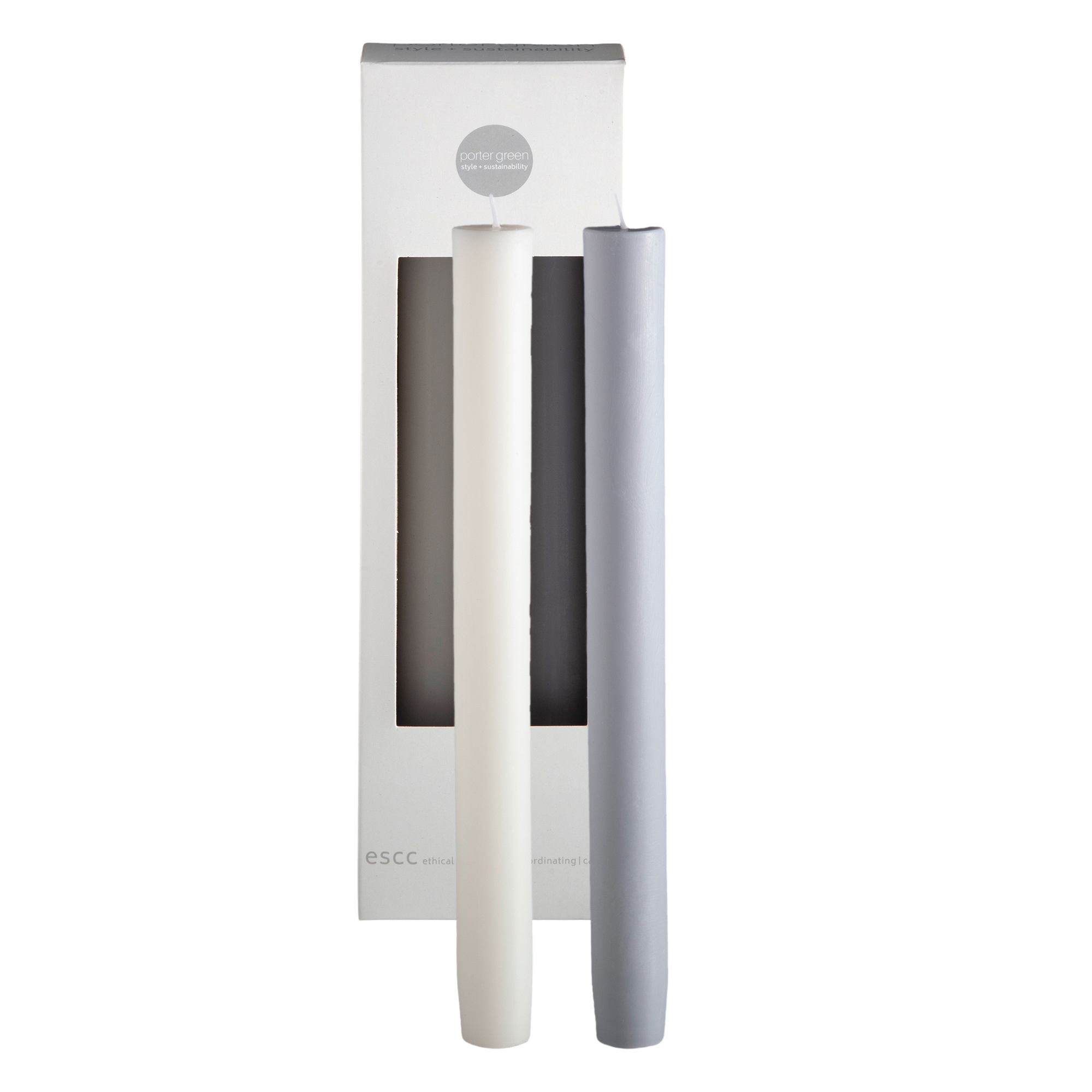 blanc + dove | escc dinner candle | soy - blend unscented candles - porter green | style + sustainability