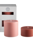 terra + peach | escc large pillar candle | soy - blend unscented candles - porter green | style + sustainability